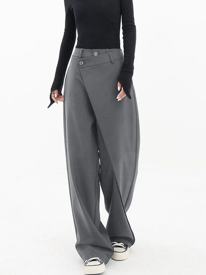 Pantalon Femme Découpé Asymétrique Tendance
