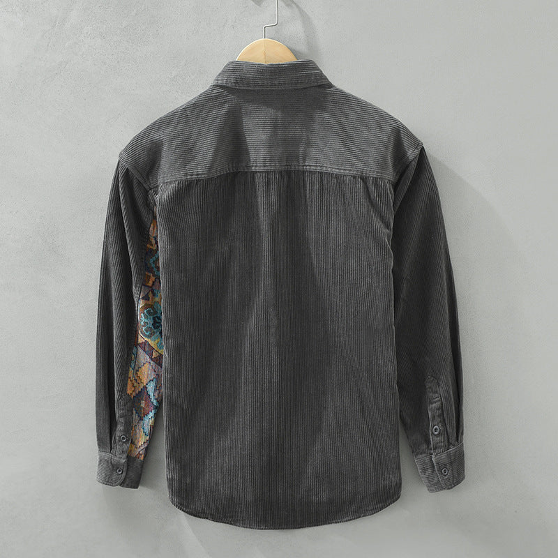 Chemise Homme Vintage en Coton Longue Manche