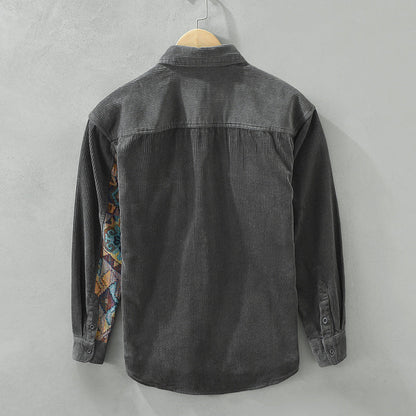 Chemise Homme Vintage en Coton Longue Manche
