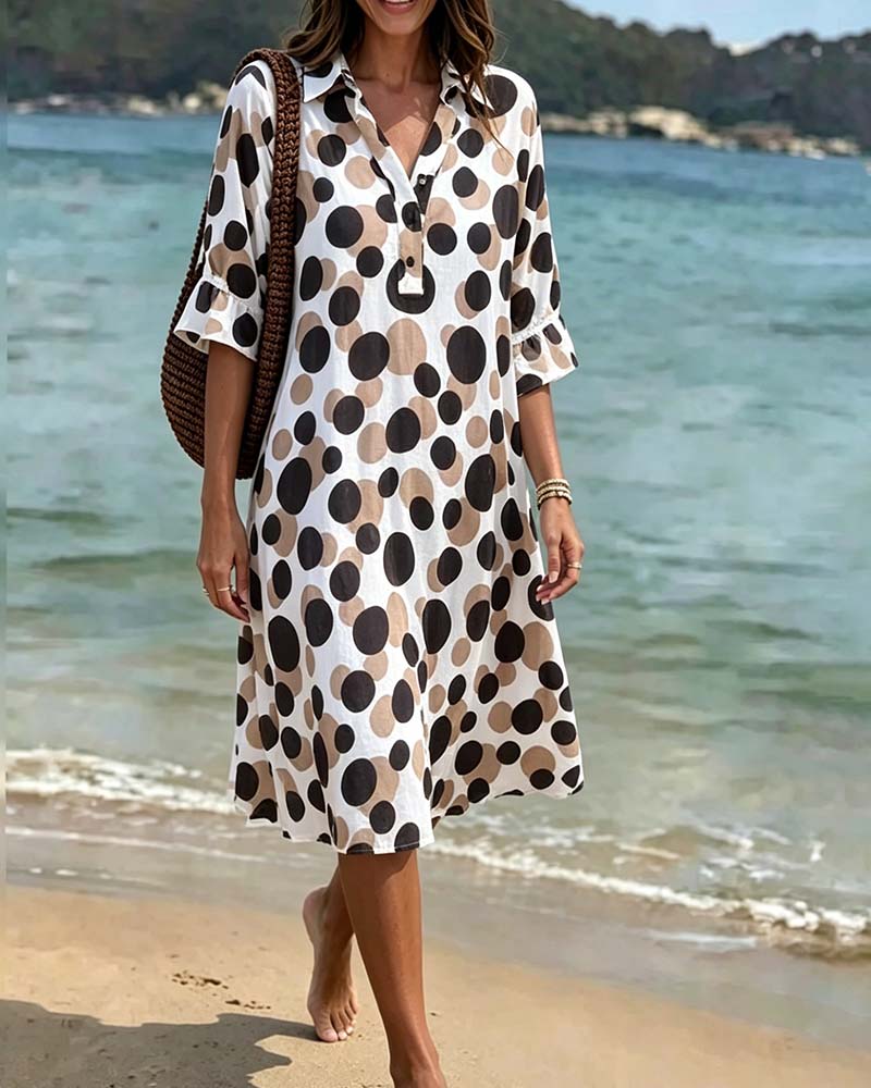 Robe Femme Fluide Col en V Coupe Droite - PanierRoyale