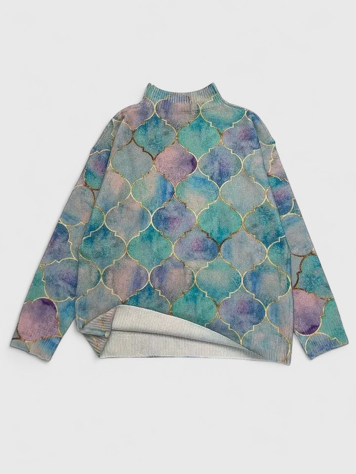 Pull Femme Maille Col Montant Doux et Élégant