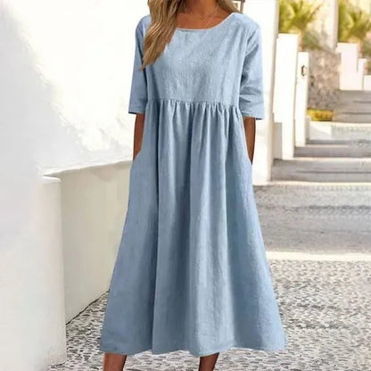 Robe Féminine Mi-Longue Confortable pour Femme - PanierRoyale