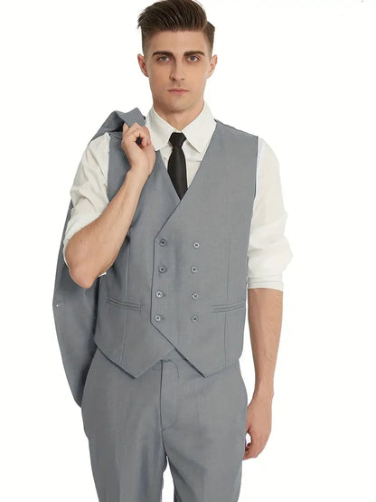 Costume Homme 3 Pièces : Blazer, Gilet et Pantalon Élégant