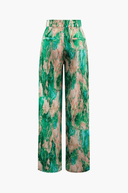 Pantalon Femme Tissu Imprimé Coupe Élégante