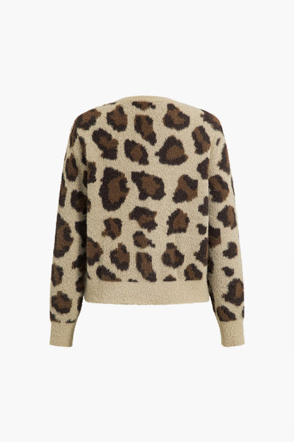 Cardigan Femme Leopard Doux et Confortable
