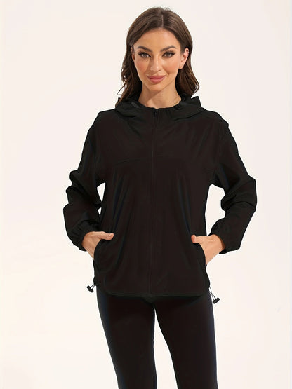 Veste de sport imperméable femme avec capuche
