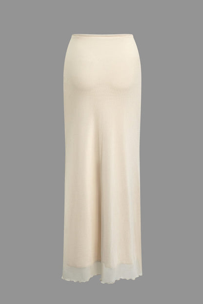 Robe de Plage Ensemble Bandeau et Jupe Longue