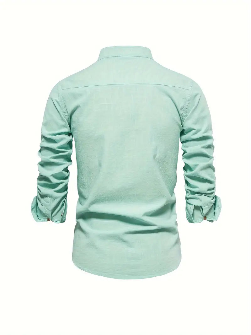 Chemise Homme Coton Décontracté à Boutons