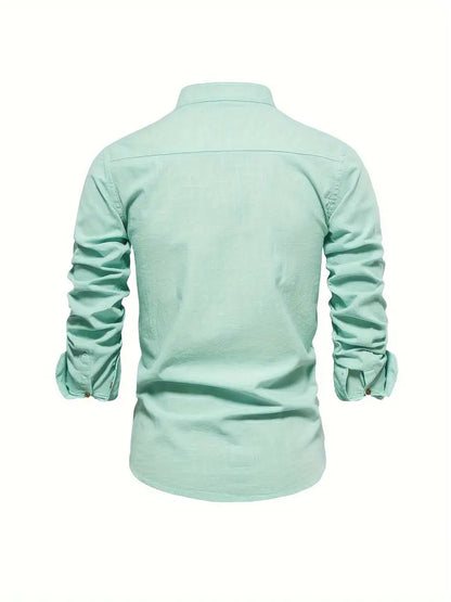 Chemise Homme Coton Décontracté à Boutons