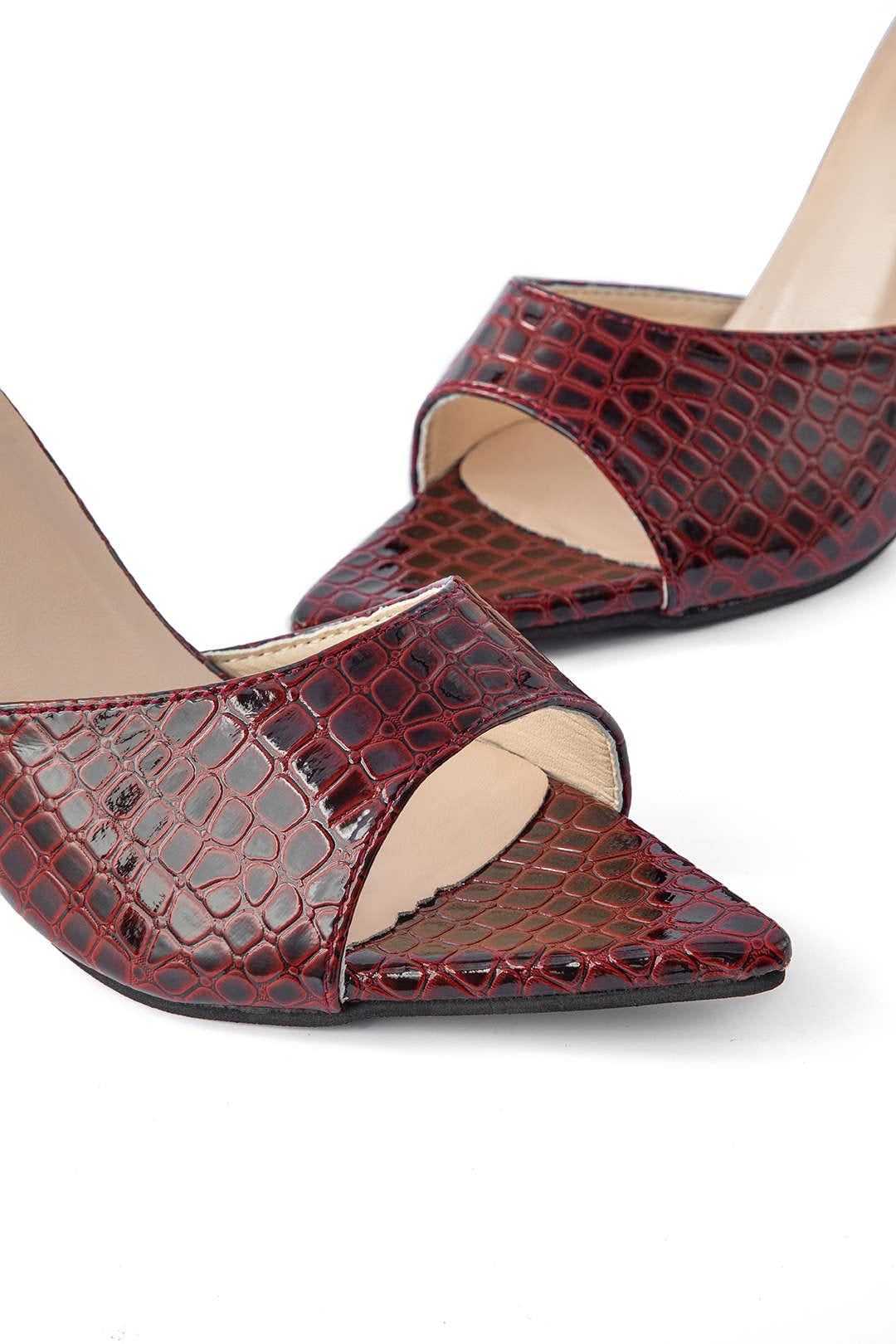 Mules Hauts Talons Noir Gaine Élégantes