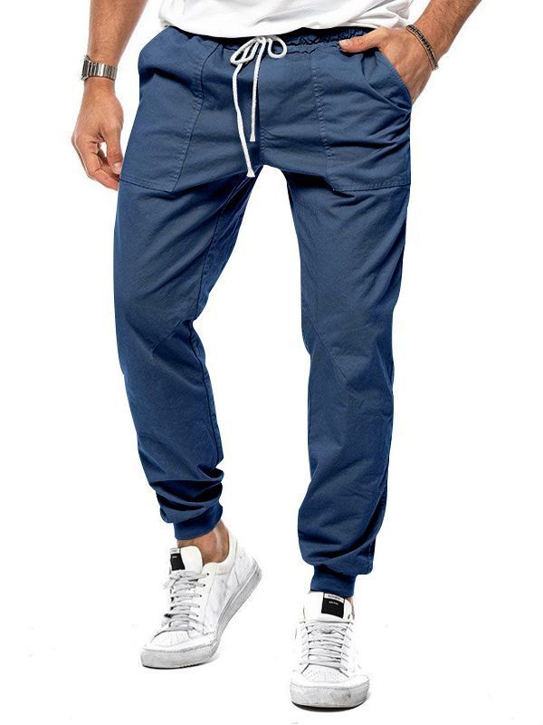 Pantalon Homme Décontracté Noir Uni
