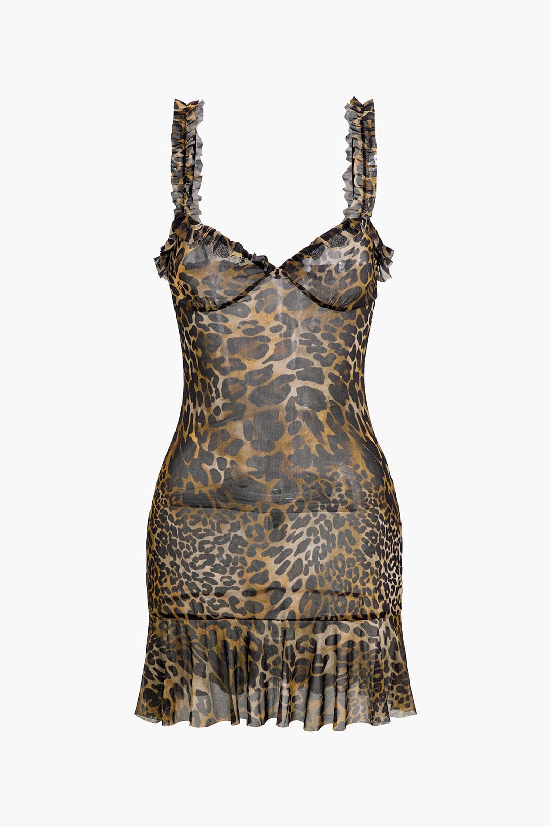 Robe leopard imprimé jungle avec volants femme séduisante - BerlinGlamour