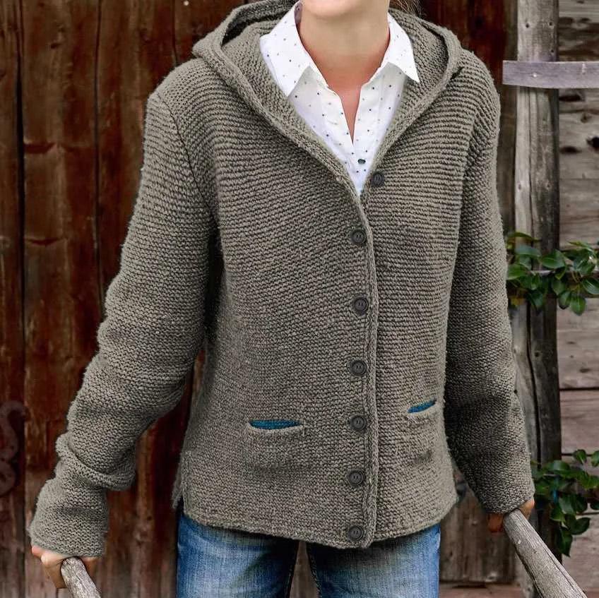 Veste Tricotée Femme Chic avec Boutons