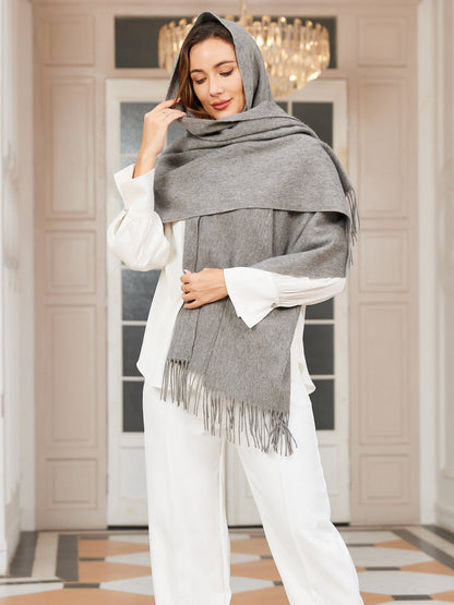 Écharpe Femme Chaude et Douce à Pompons Hiver - PanierRoyale