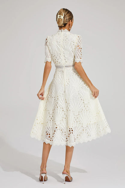 Robe en Dentelle Midi Élégante pour Femme