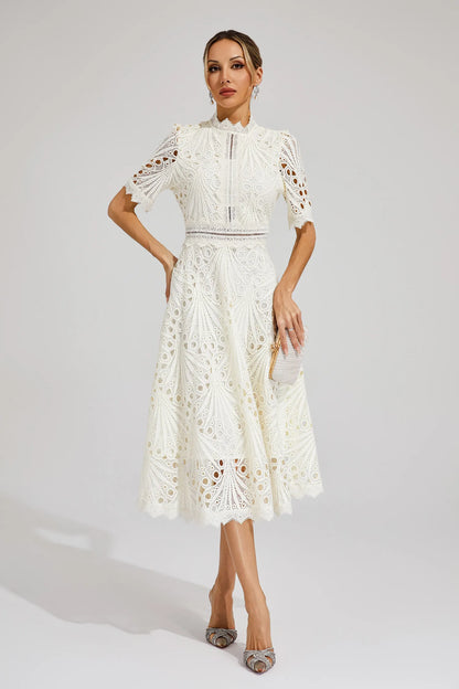 Robe en Dentelle Midi Élégante pour Femme