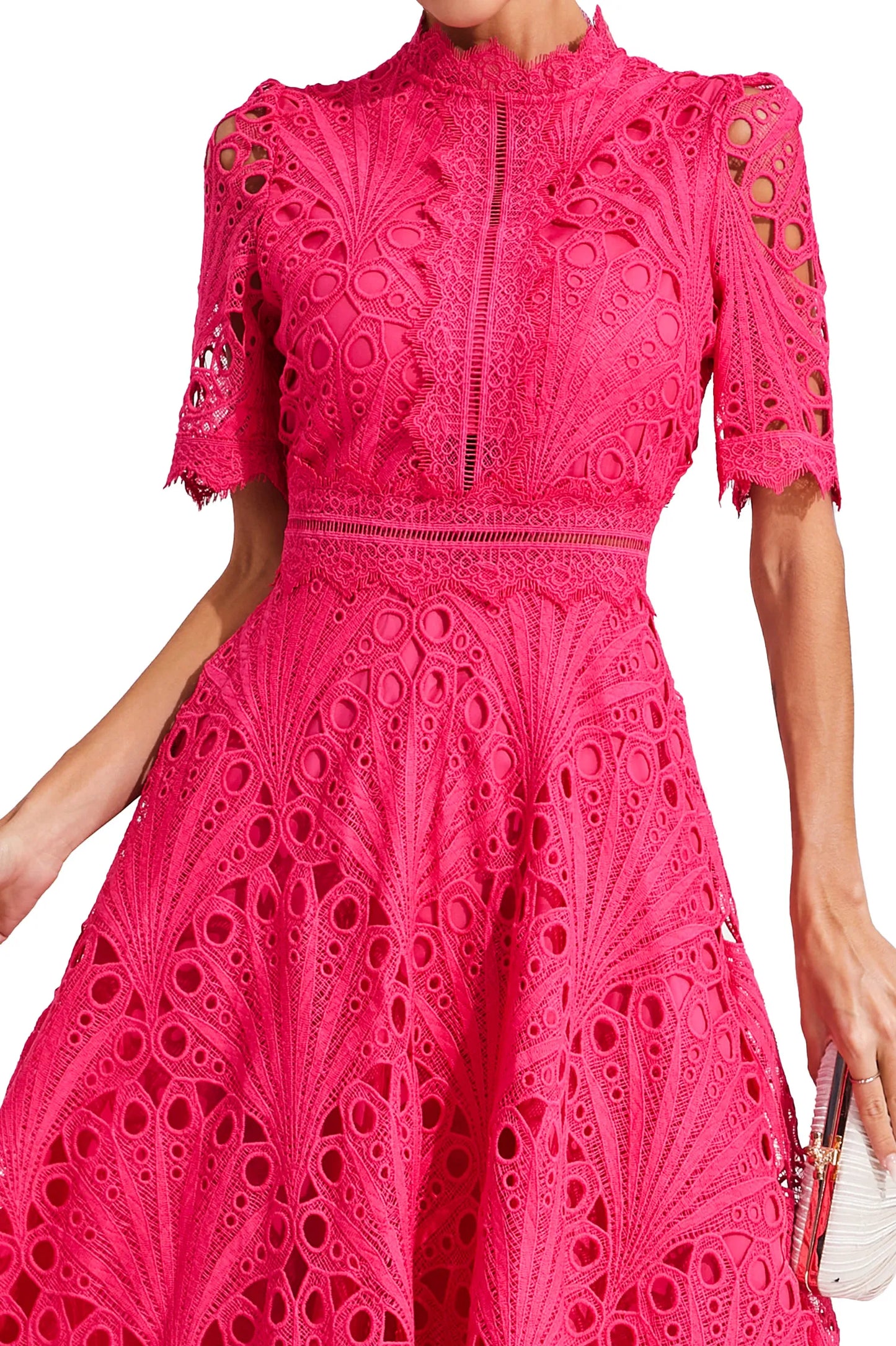 Robe en Dentelle Midi Élégante pour Femme