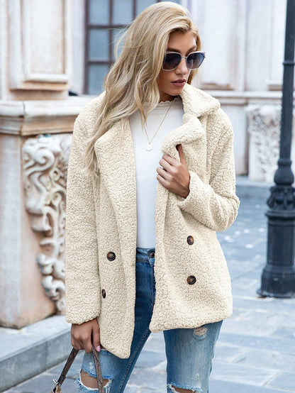 Manteau Femme Élégant Col Montant Noir Classique