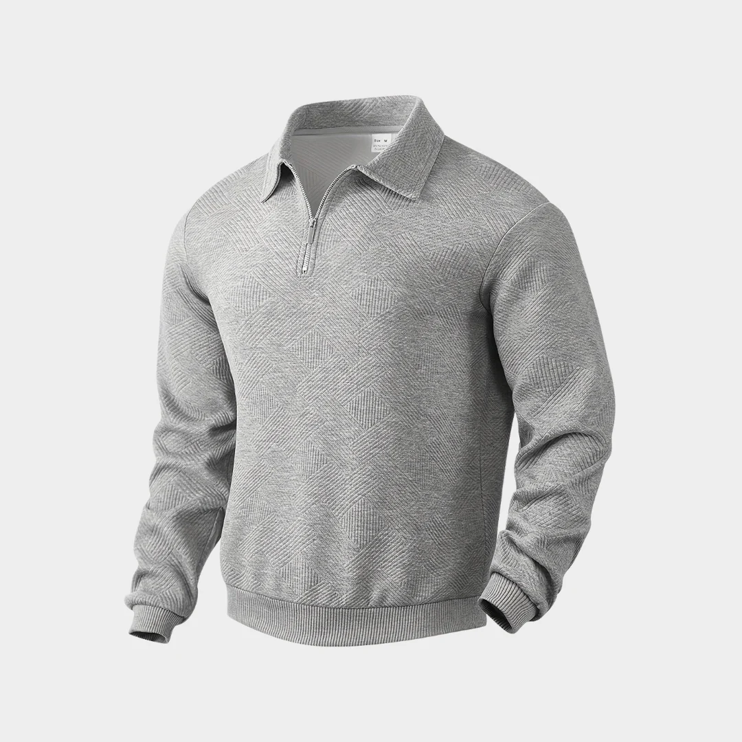 Sweat Homme à Carreaux Molletonné avec Capuche et Fermeture Éclair