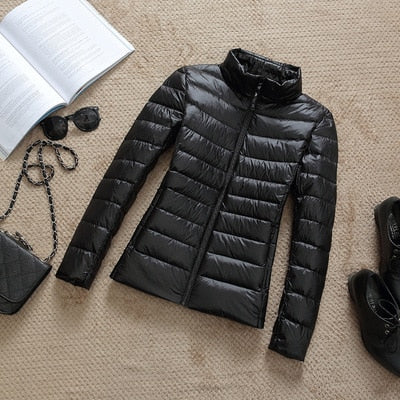 Veste Hiver Femme Courte Élégante Brillante