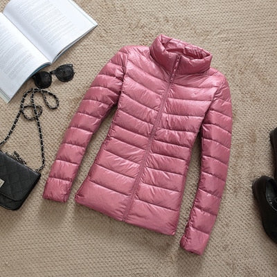 Veste Hiver Femme Courte Élégante Brillante
