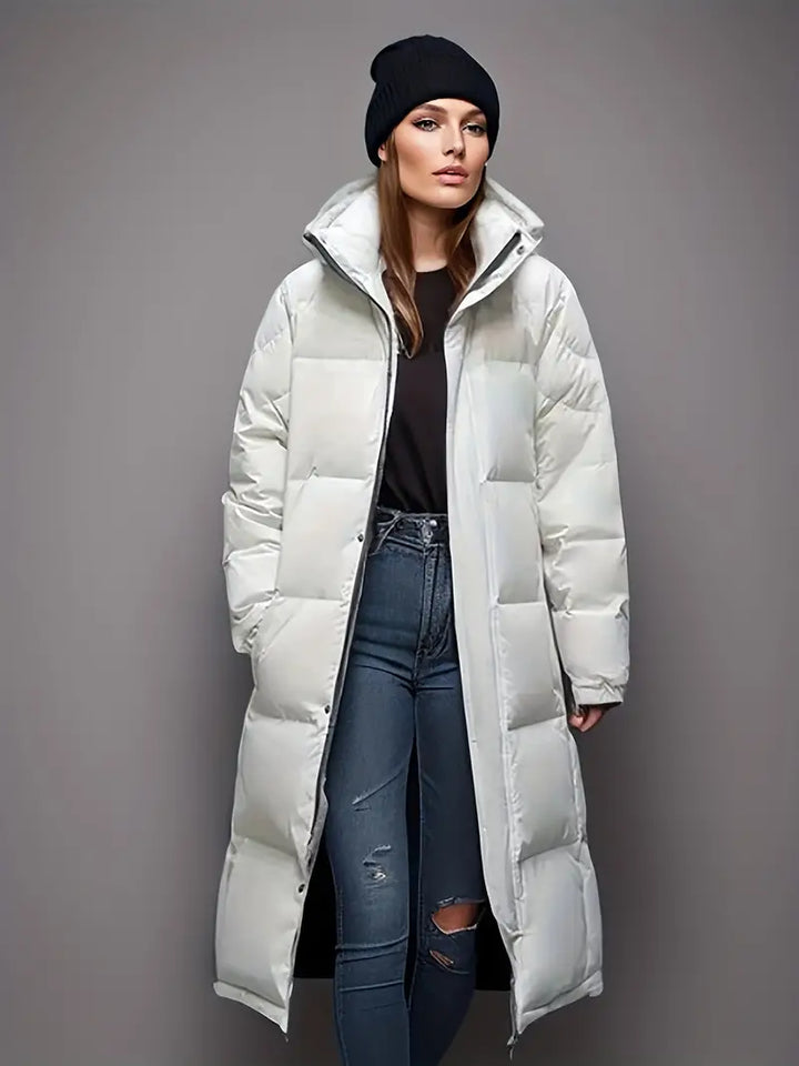Doudoune Femme Hiver Longue et Chaude à Capuche