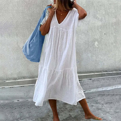 Robe Été en Coton Fleuri pour Femme, Confortable et Chic