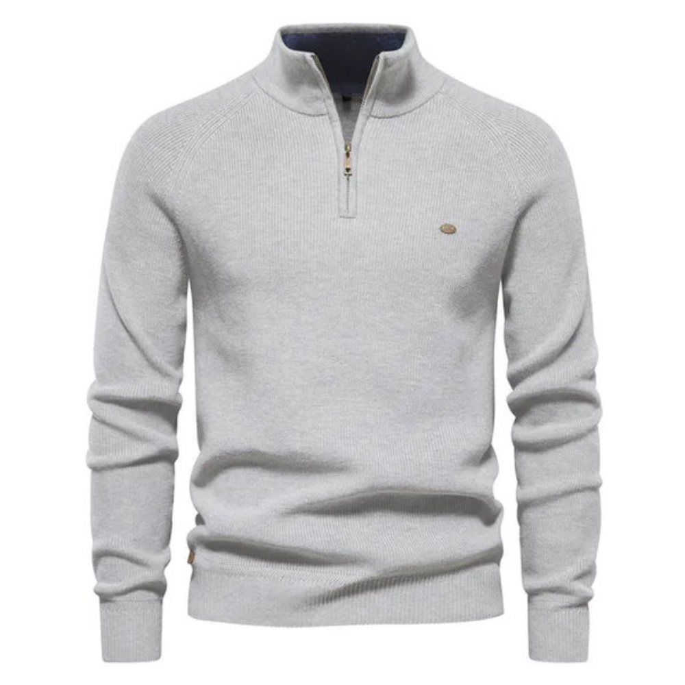 Pull Homme Noir Zippé Sport Chic