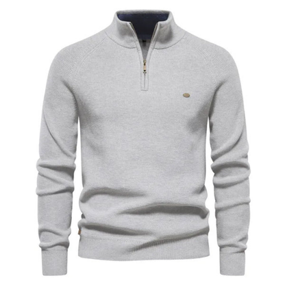 Pull Homme Noir Zippé Sport Chic
