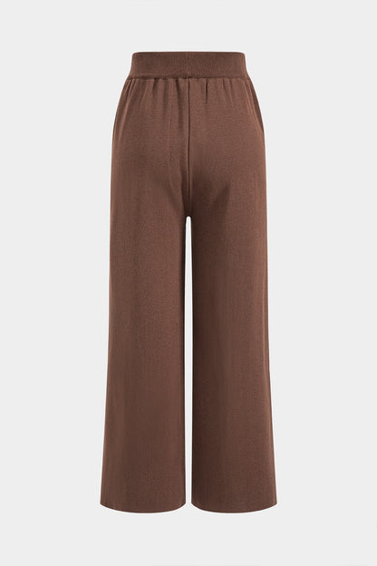 Ensemble Élégant Tricot Cape et Pantalon Large