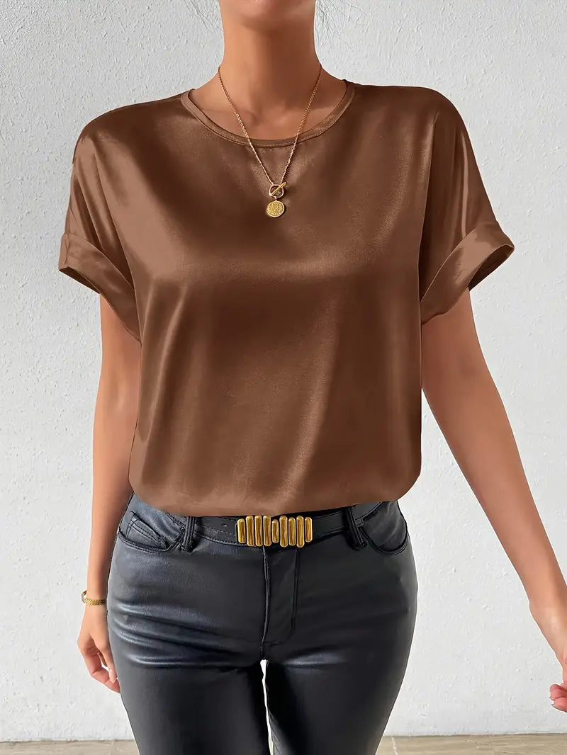 T-shirt Homme Satiné Manches Courtes Décontracté