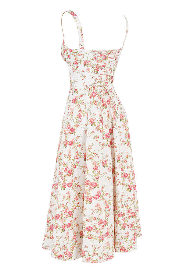 Robe Fuchsia Courte Taille Évasée Féminine