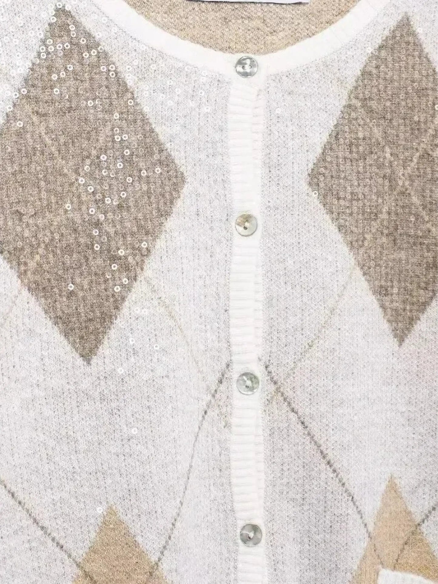 Cardigan Femme Motif Losange Classique