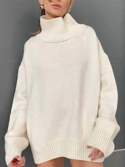Pull Col Montant Chaud et Confortable pour Femme