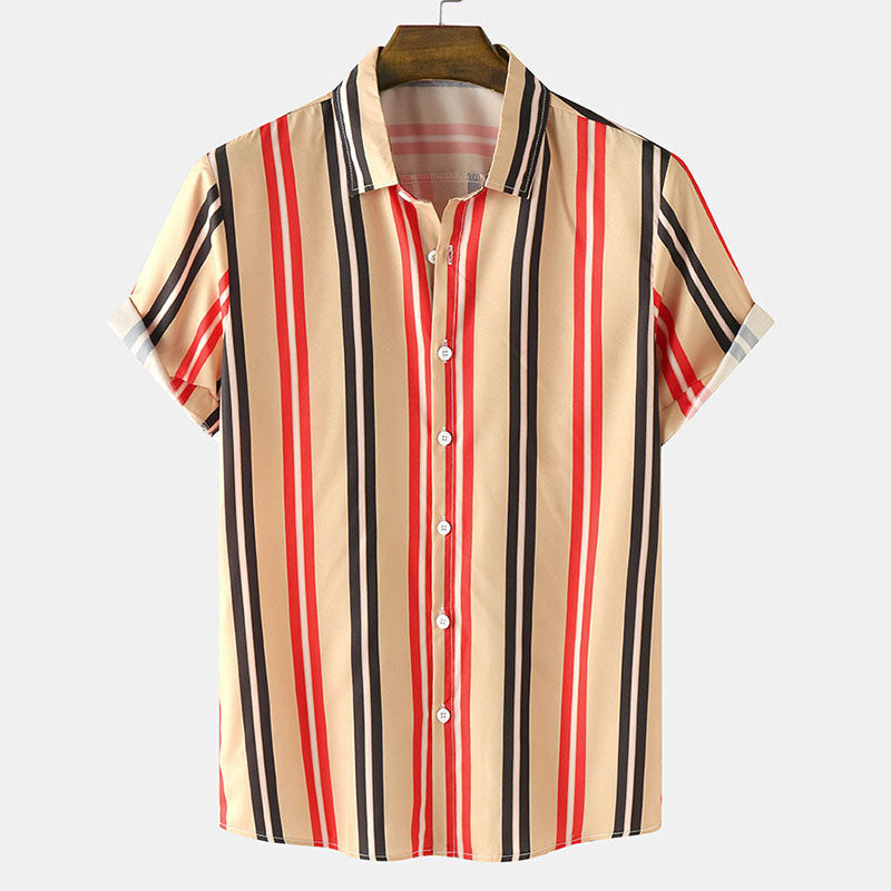 Chemise Homme Manche Courte imprimée Vintage - BerlinGlamour