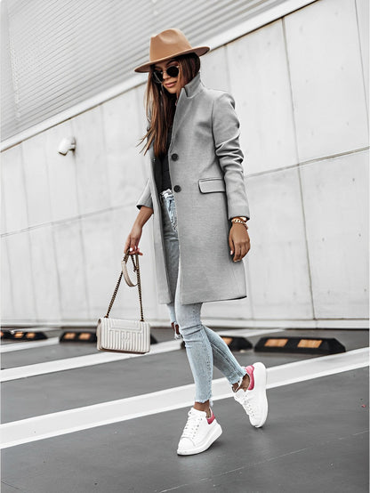 Manteau Femme Hiver Élégant avec Capuchon et Poches