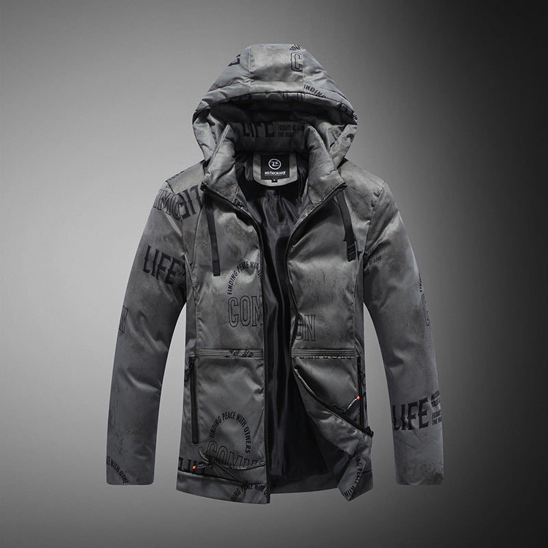 Veste Hiver Homme Capuche avec Poches Réversibles