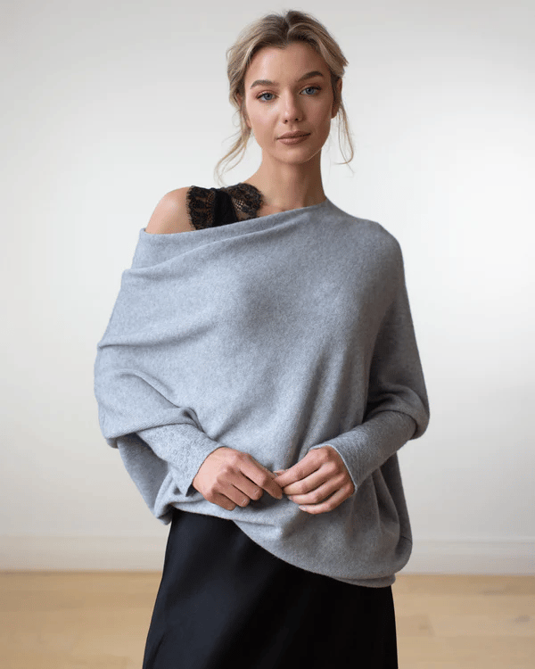 Pull Femme Cachemire Gris Chaud et Raffiné - PanierRoyale