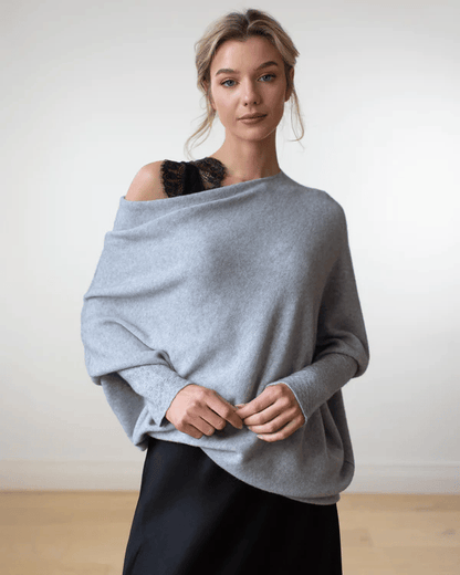 Pull Femme Cachemire Gris Chaud et Raffiné - PanierRoyale