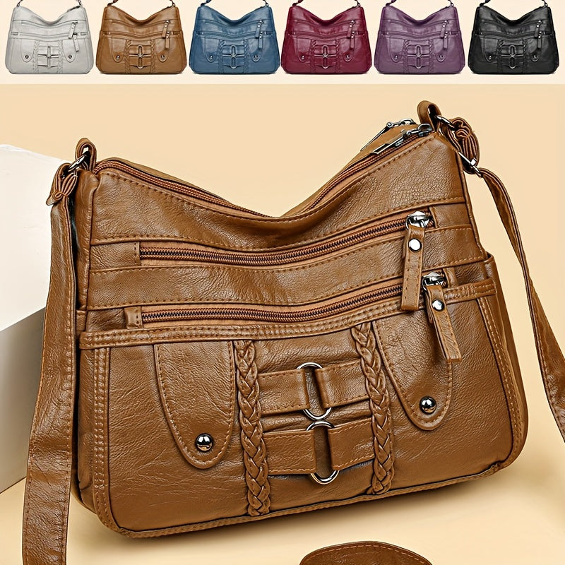 Sac à Main Cabas Femme avec Fermeture Éclair et Bretelle Ajustable