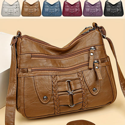 Sac à Main Cabas Femme avec Fermeture Éclair et Bretelle Ajustable