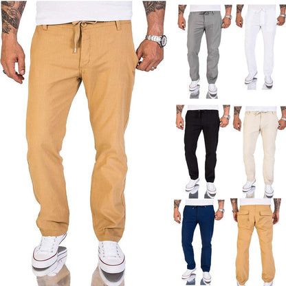 Pantalon Homme Coton Décontracté Unicolore - BerlinGlamour
