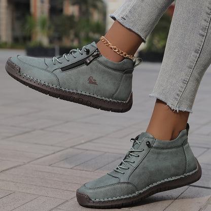 Chaussures Femmes Confortables à Lacets et Fermeture Éclair