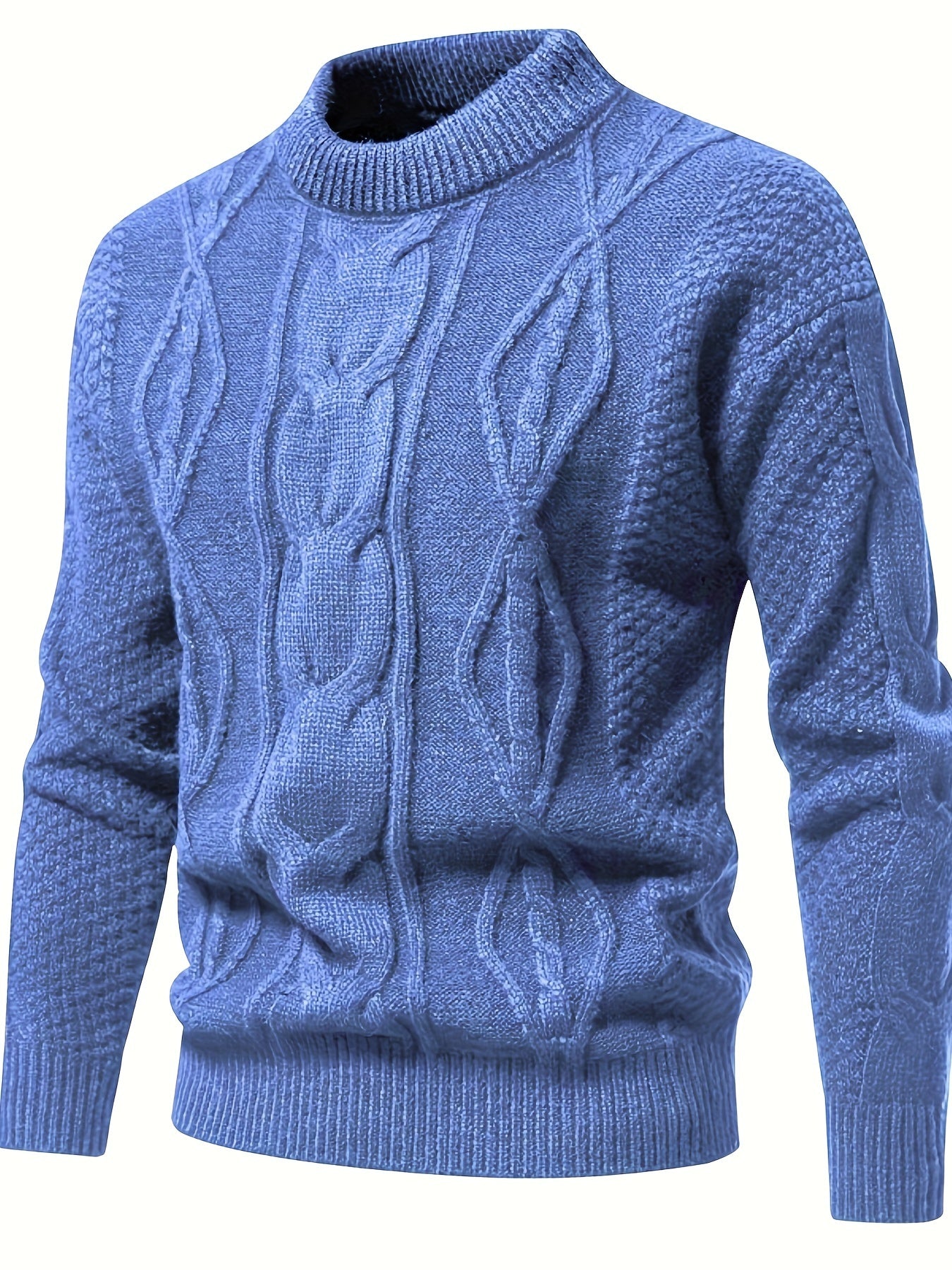 Pull Homme Marine Épais Chaud en Laine Mélangée - PanierRoyale