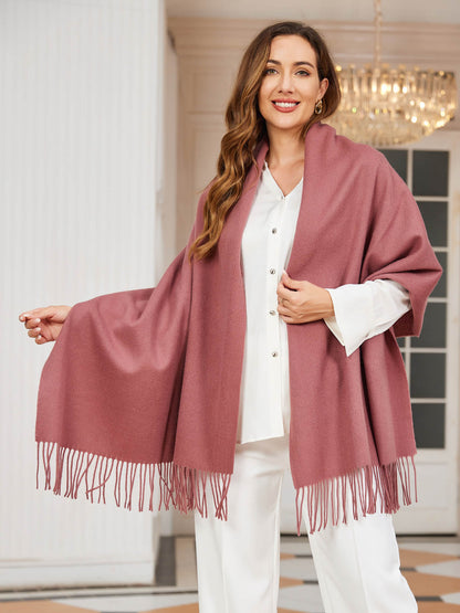 Écharpe Femme Chaude et Douce à Pompons Hiver