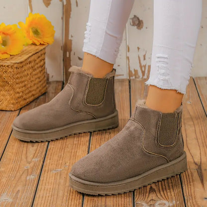 Bottines Femmes Hiver Doublées Fourrure Chauffantes