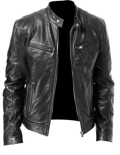 Blouson Cuir Noir Homme Zippé Moderne