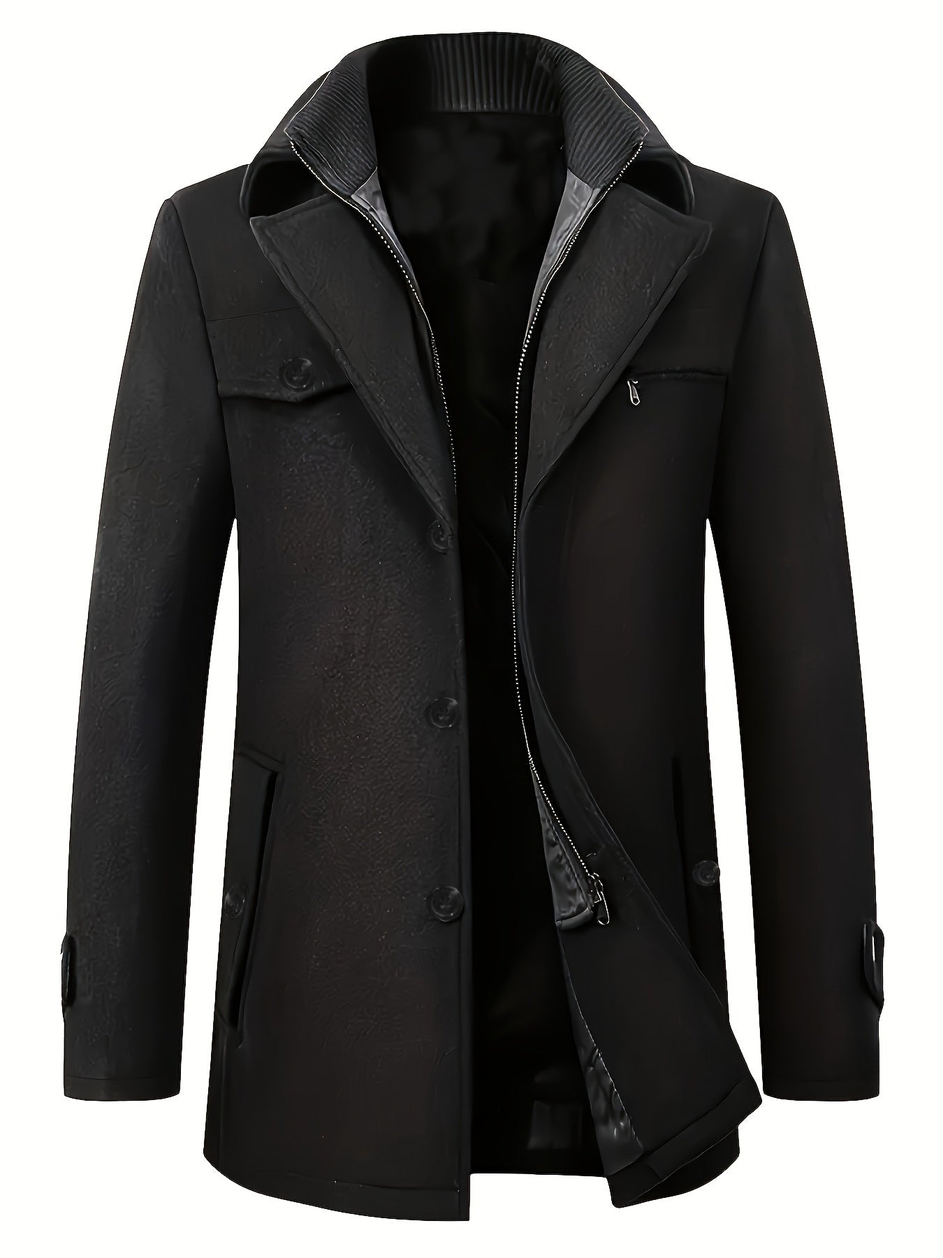 Manteau Homme Hiver Gris Clair Élégant