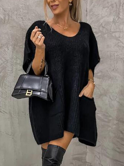 Robe Femme Tricot Col V Confortable