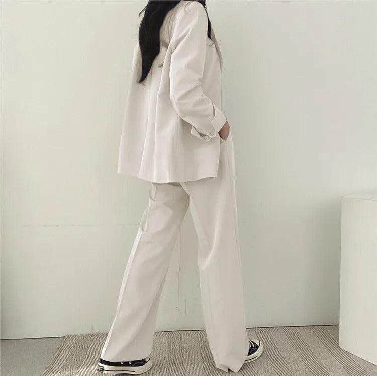 Costume Femme Tailleur 2 Pièces avec Blazer Long